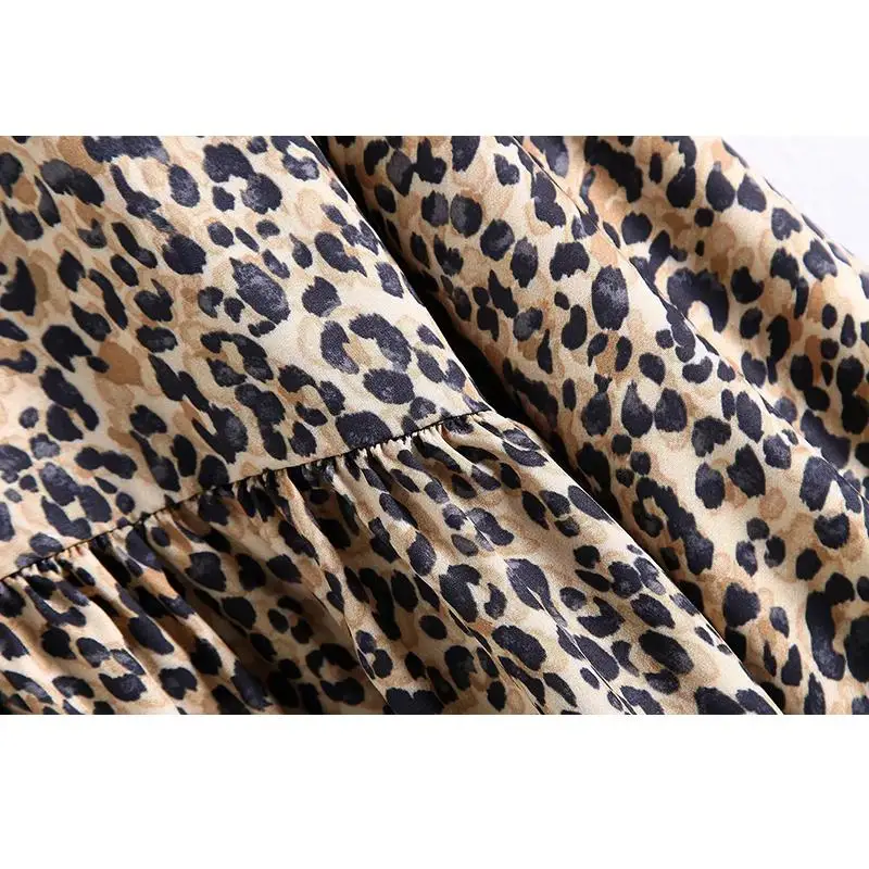 Винтаж леопардовая расцветка сексуальное платье элегантные женские