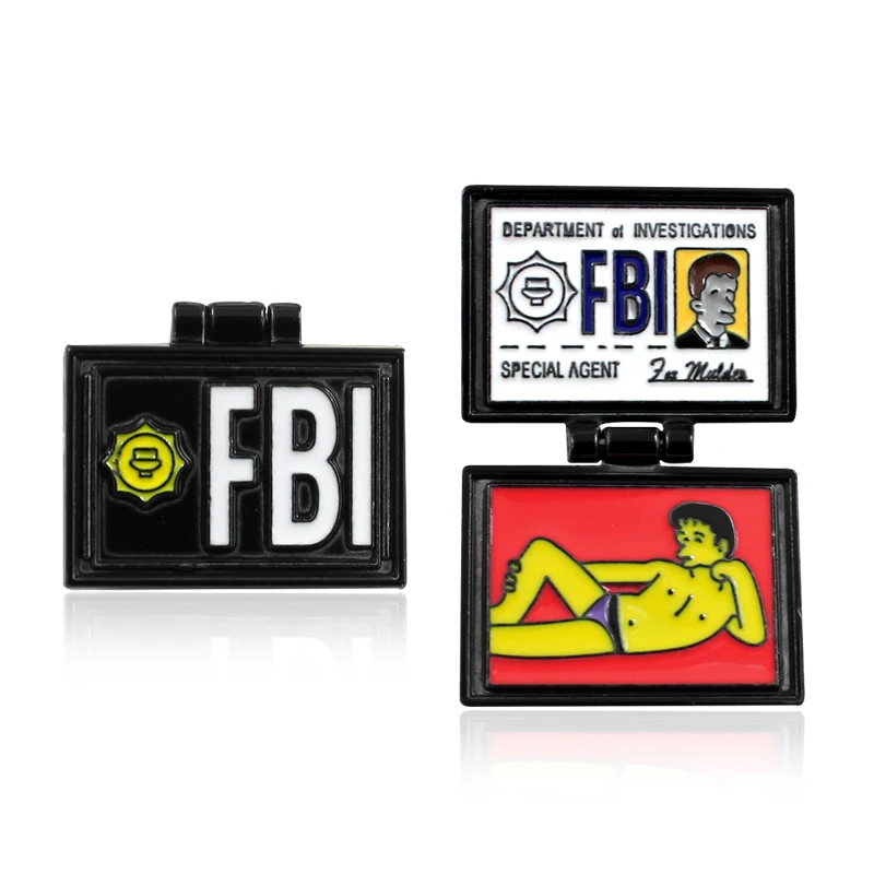 X файлы FBI Fox Mulder ID Card эмалированная булавка деловой специальный агент Отдел