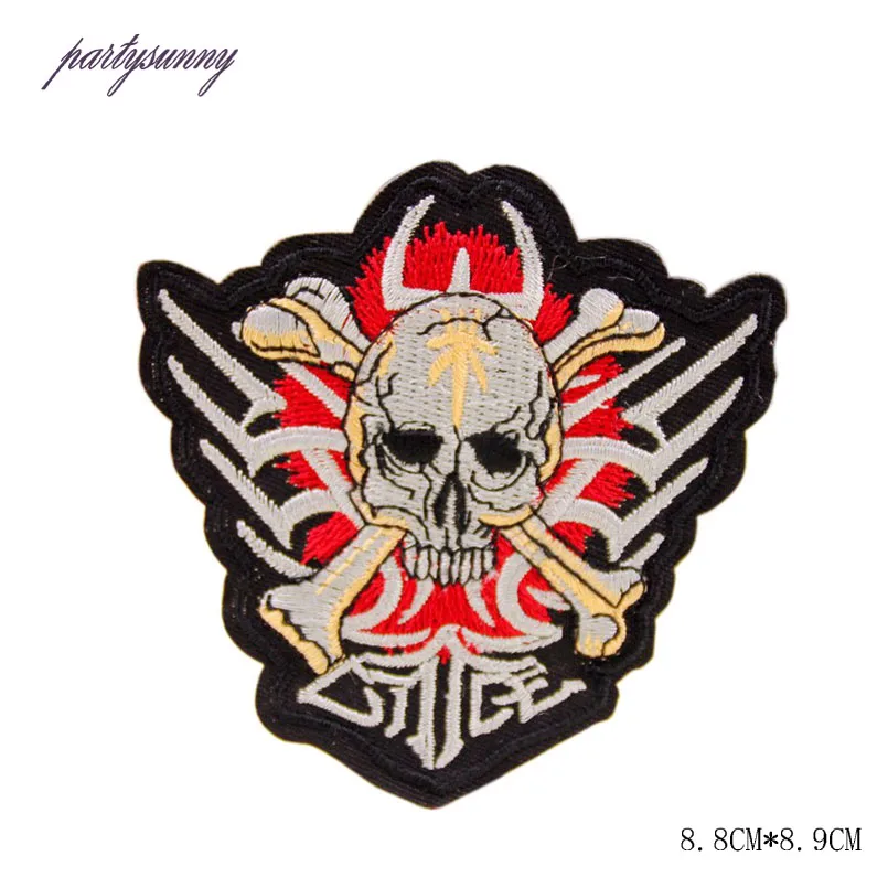 Смешанная Череп Одежды Патч DIY Цветущий Скелет Панк Вышитые Патчи Утюг На Ткань