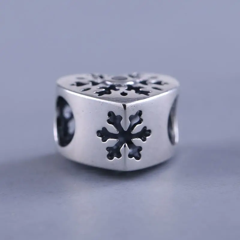 Authentic 925 Sterling Silver Hollow snowflakes Bead Charm Beads Fit Original Pandora Women Bracelets Bangles DIY Charms Jewelry |