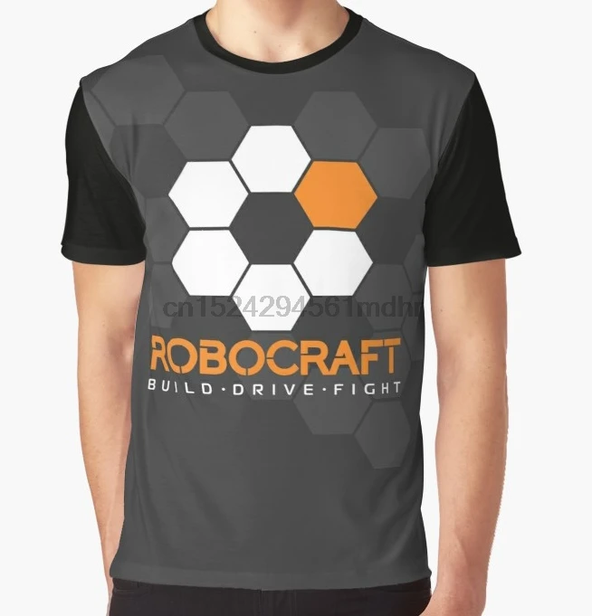 Мужская футболка с принтом ROBOCRAFT HEX коротким рукавом и круглым вырезом
