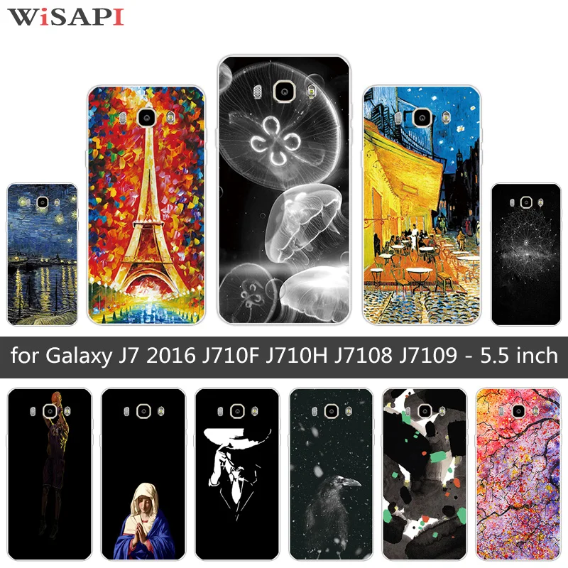 For Coque Samsung Galaxy J7 (2016) J710F Soft TPU Case Silicon Jellyfish Back Cover Funda J710 Capa |