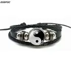 Винтажный Браслет Tai Chi Ying Yang, искусственная кожа, модный мужской и женский браслет, лучший подарок для друзей