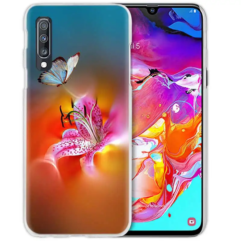 08 Цветы орхидеи Цветной корпус для samsung Galaxy A50 A70 A80 A20e A60 A40 A30 A20 A10 A8 A6 плюс A9 A7 жесткий чехол для телефона pc - Цвет: 08
