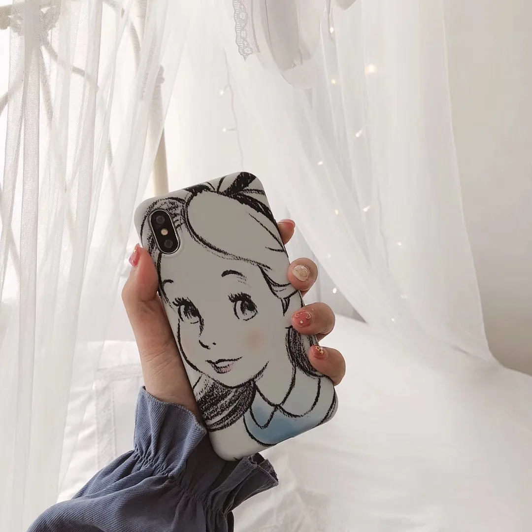 Модный мультфильм аниме эскиз Disneys Белоснежка защитный чехол для iphone 8 7 6 6s Plus X XR Xs