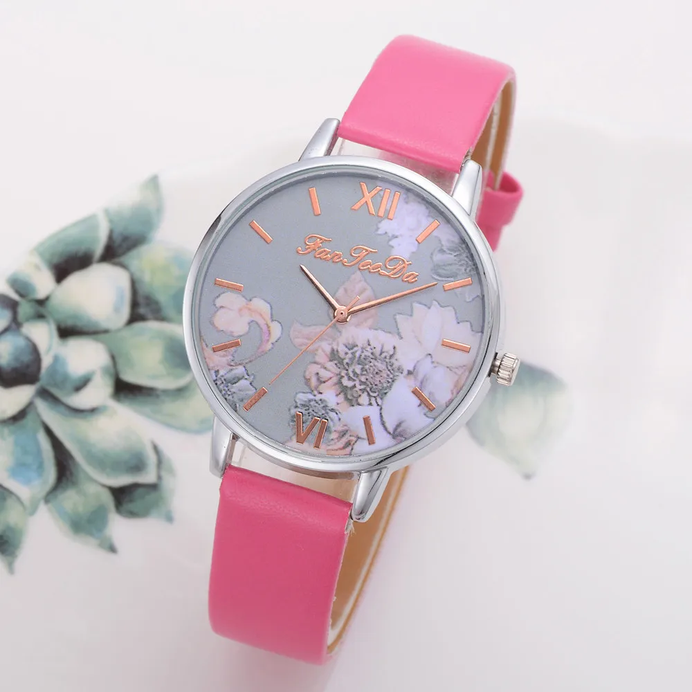 

Women's Watch Silicone Printed Flower Causal Quartz Analog Wrist Watches Hot sale Relogio Feminino Casual Bayan Kol Saati Q