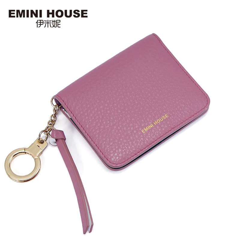 EMINI HOUSE, натуральная кожа, держатель для карт, женский короткий кошелек, двойной, женский кошелек, многофункциональный кошелек, коровья кожа, Женский кошелек для монет
