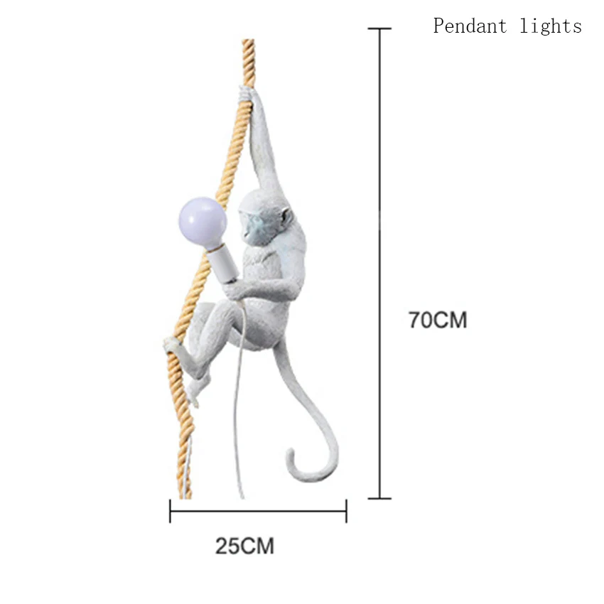 White pendant lights Современный черный Led фигурки обезьян из мастики лампа Гостиная подвесные светильники ресторан бар светильник Кухня светильники - Цвет корпуса: White pendant lights