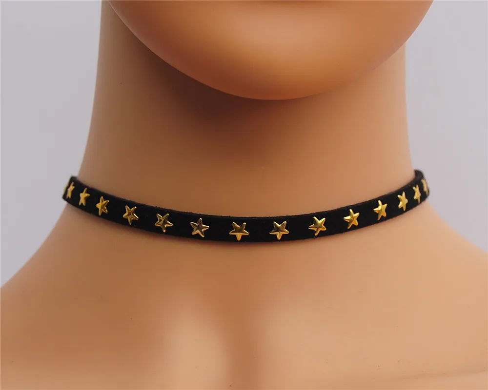 Женское бархатное многослойное ожерелье-чокер Collares ожерелье макси со звездами