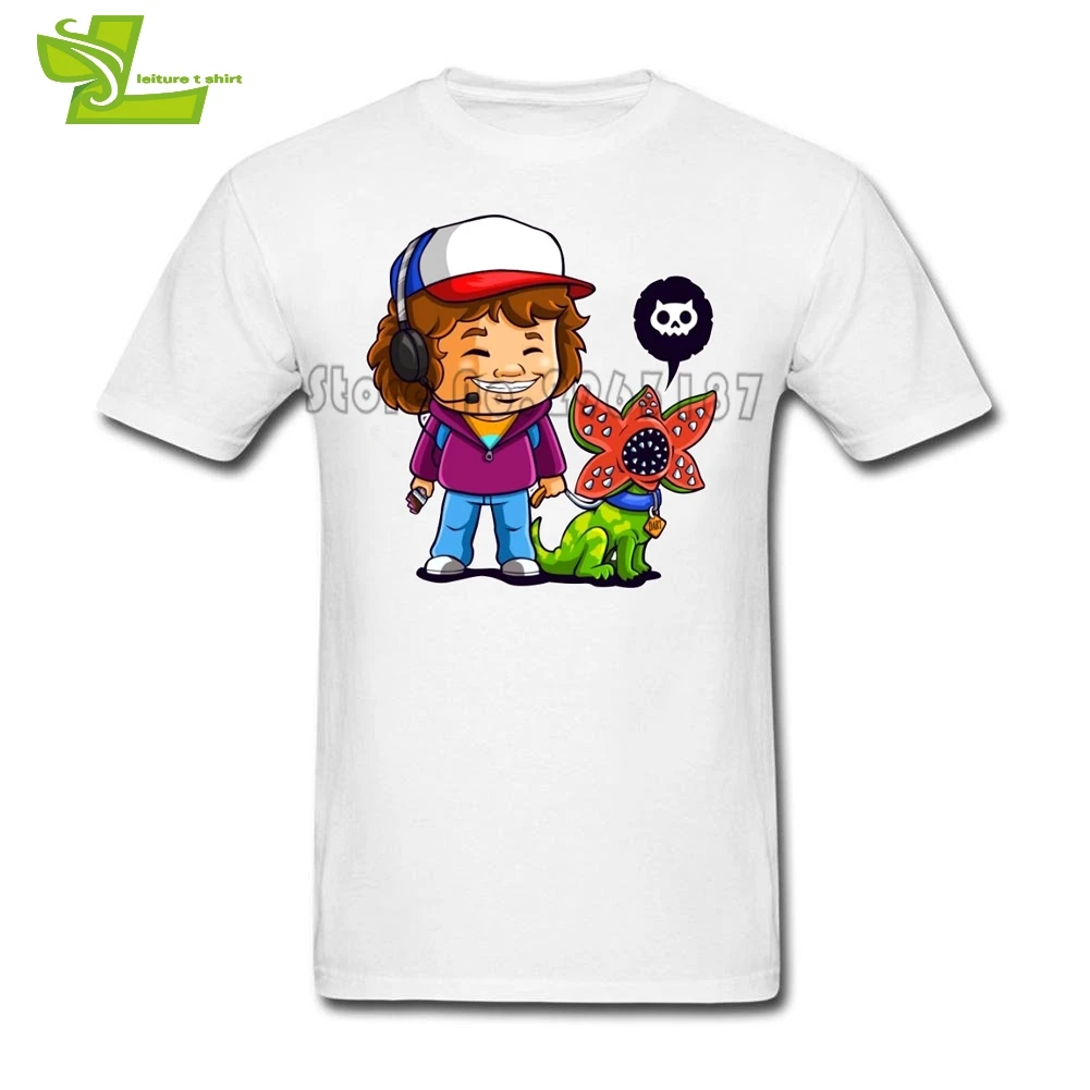 Футболка Dustin очень странные дела мужские новые простые футболки Классическая