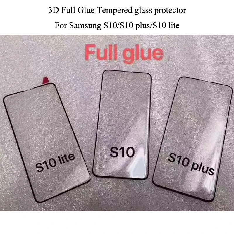 10 шт./Лот 3D изогнутое черное полное клеевое закаленное стекло для SAMSUNG S10 lite Полное