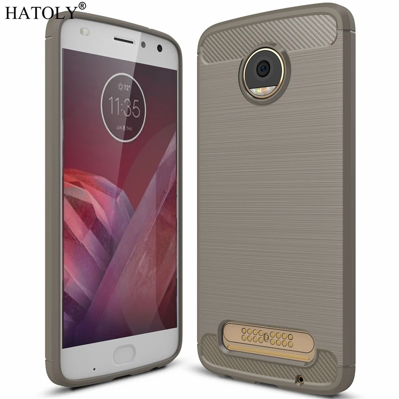 HATOLY For Capa Motorola Moto Z2 Play Case Anti-knock Soft TPU Brushed Rugger Silicone Phone Play( |