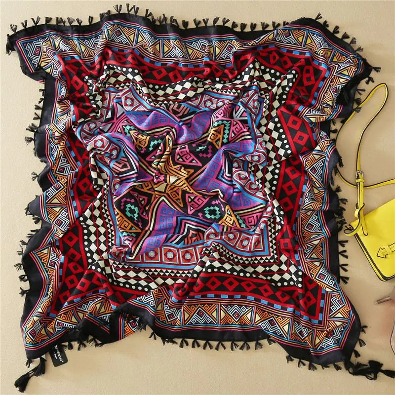 Yeeshan Геометрическая Шарф Зимы Женщина из Индии Шарфы для Женщин 114*114 см Площади