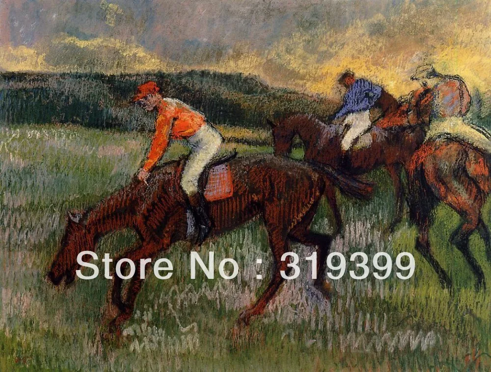 

Картина масляной живописи на льняном холсте, три джоки Эдгара degas, Бесплатная быстрая доставка, 100% ручная работа