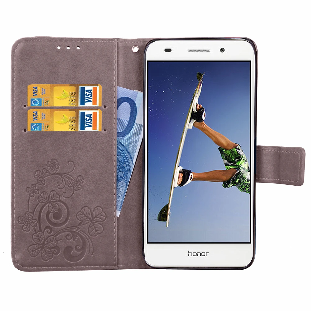 for huawei honor y6II case Luxury Drilling 3D flowers Leather Flip cover Stand Card Slot Cases Honor 5A Y6 II 5.5&quot | Мобильные