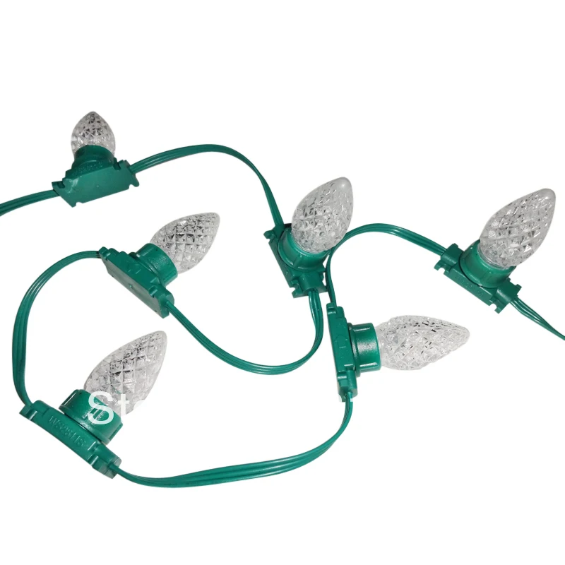 50 узлов DC12V WS2811 Светодиодный ход с крышкой C7 Водонепроницаемый RGB Полноцветный В