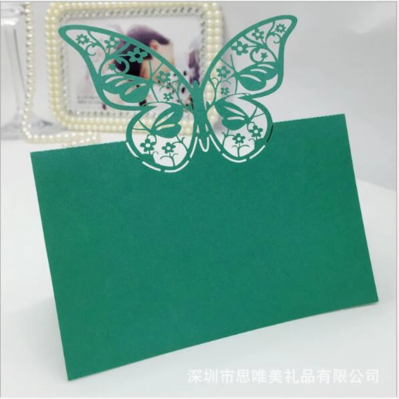50pcs Laser Cut Butterfly Shaped Table Name Place Cards Chic Favor Message Setting Card Wedding Birthday Party Supplies | Дом и сад