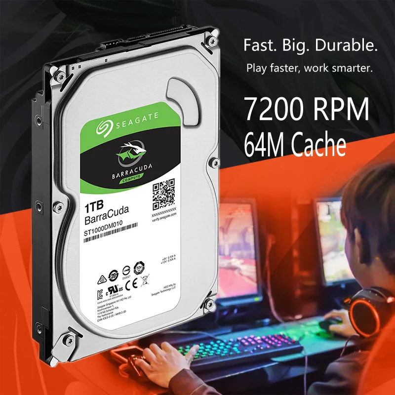 Seagate 1 ТБ жесткий диск HDD рабочего внутренний HD 1000 ГБ T 7200 об/мин 64 M 3 5 &quot6 ГБ/сек. Кэш