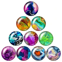 beauty patterns colorful gradient 10pcs mix 12mm16mm18mm25mm round photo glass cabochon demo flat back making findings zb0992