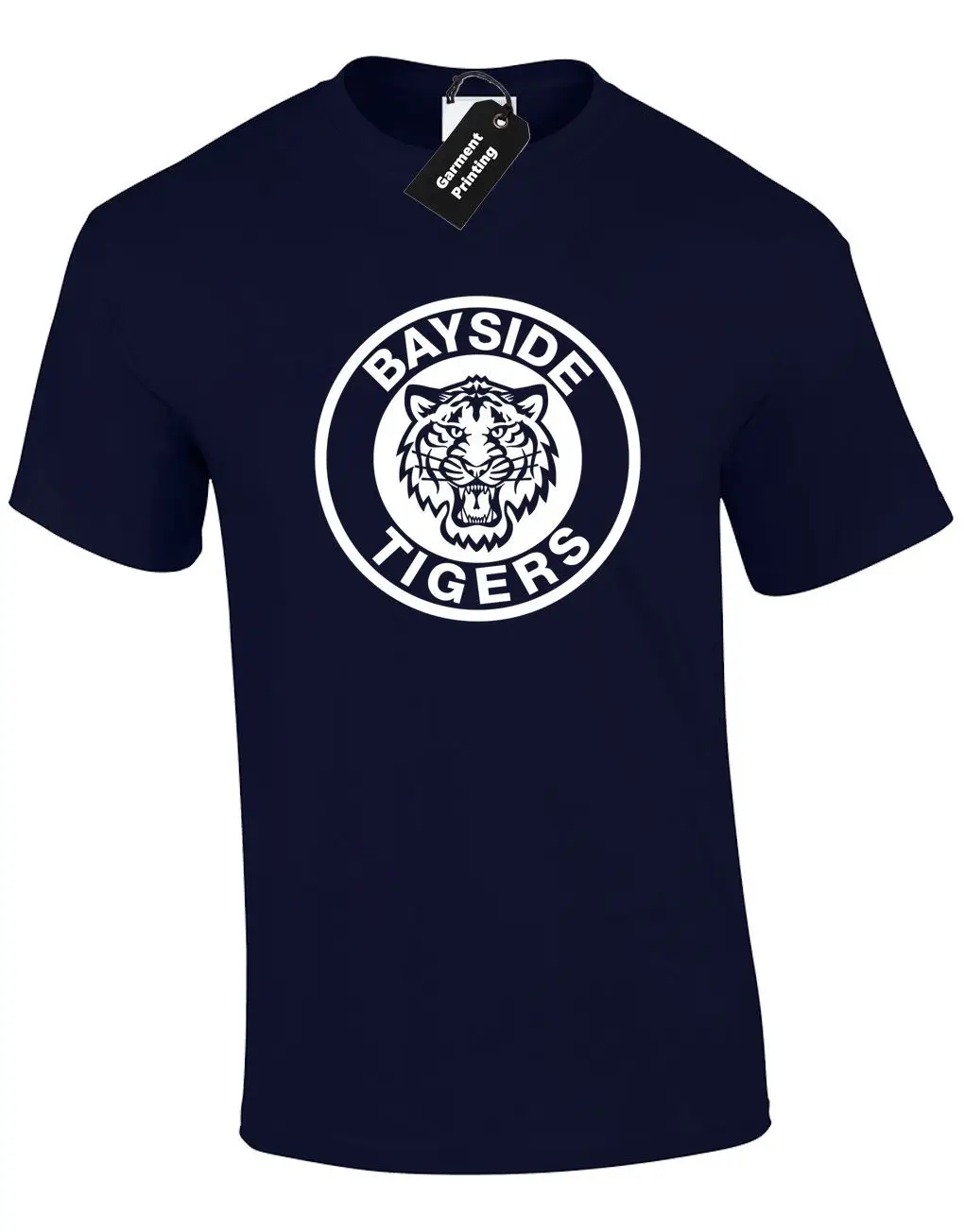 BAYSIDE TIGERS Мужская футболка Футболист дизайн сохранен колокольчиком Ретро ТВ новый