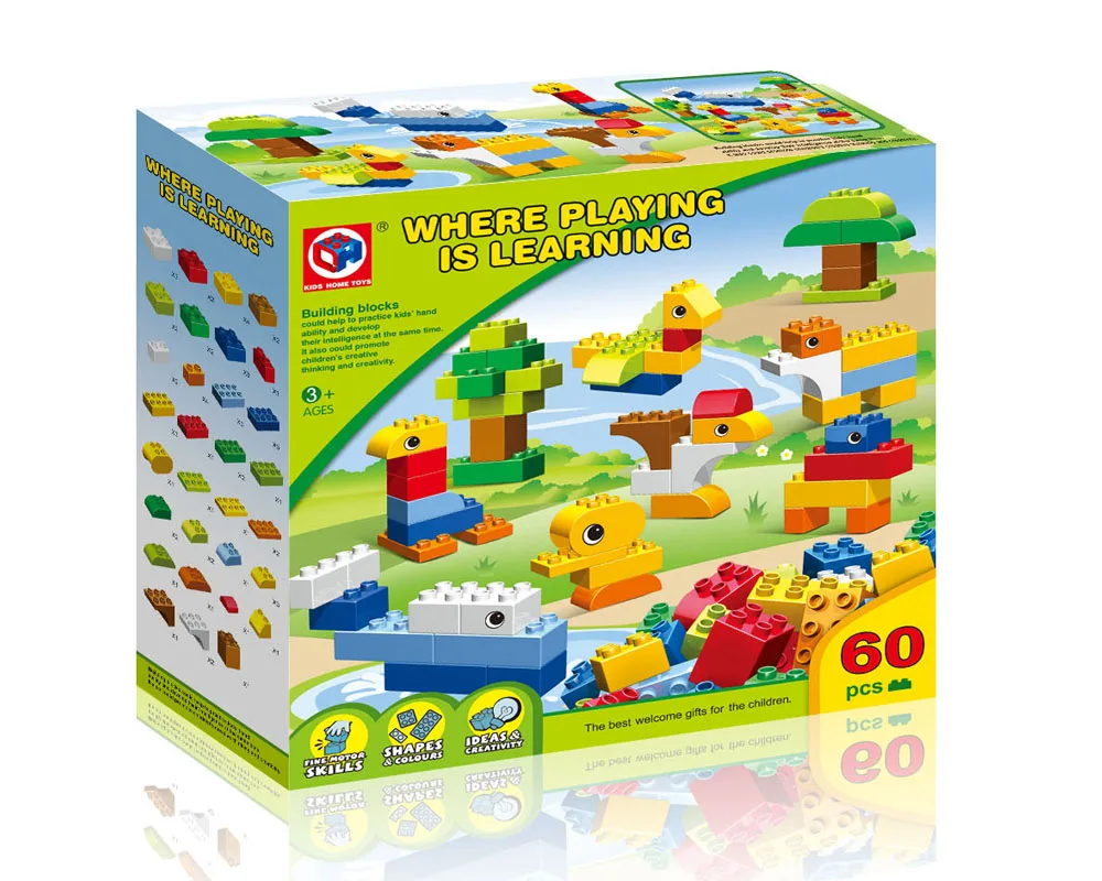 Free Shipping Legoe Large Particles Enlightening 60 PCS DIY building blocks for the child's gift | Игрушки и хобби