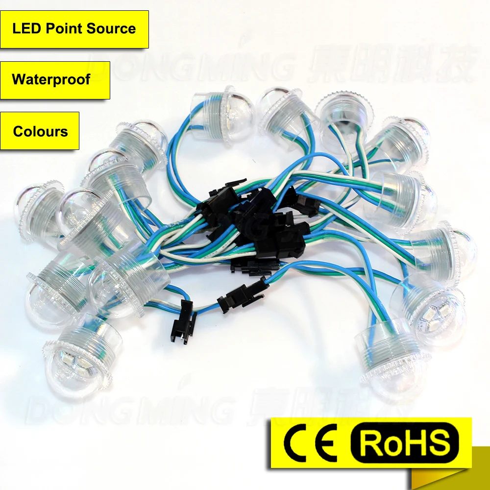 

Wholesale 200PCS IP68 led pixel modules D26MM 3 LEDs 5050 SMD RGB pixel Led Module led point light WS2801 DC 12V