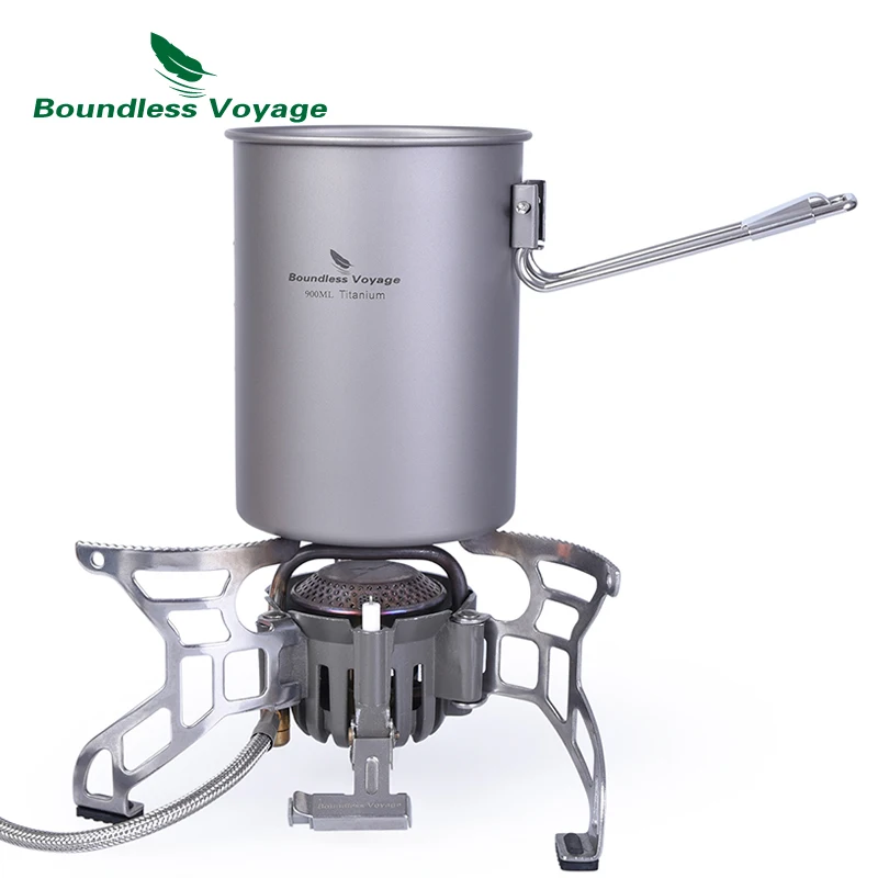 Титановый горшок с крышкой Boundless Voyage складная ручка портативная миска для