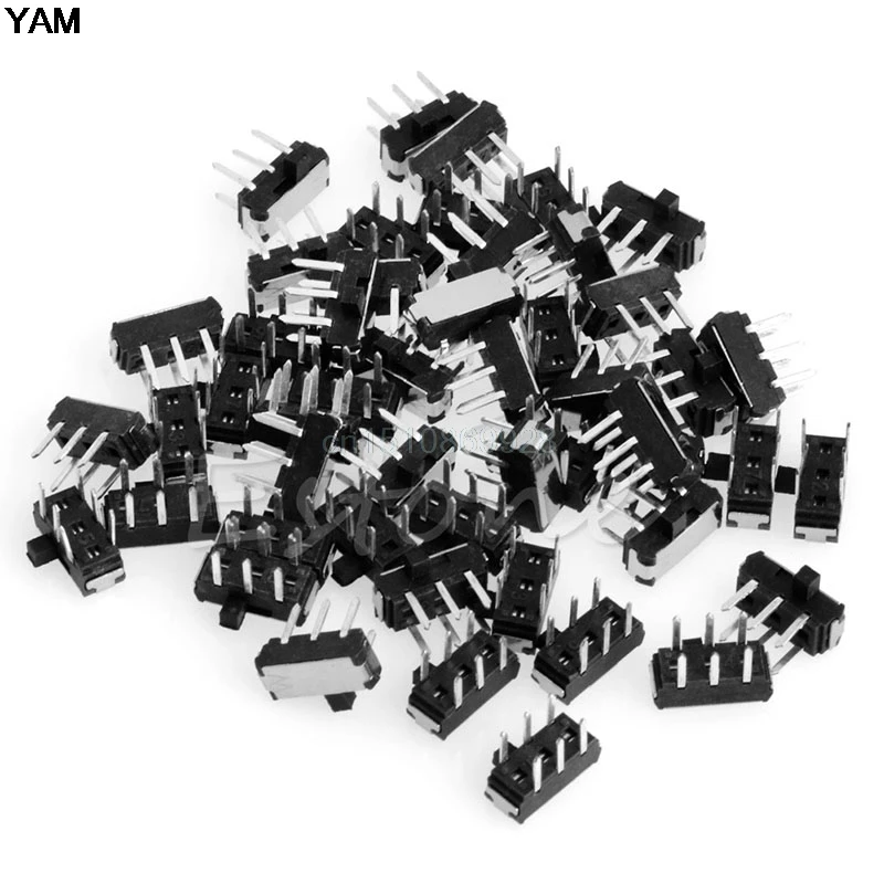 50 шт. переключатель слайда 6 Pin DPDT печатная плата Панель Крепление мини микро