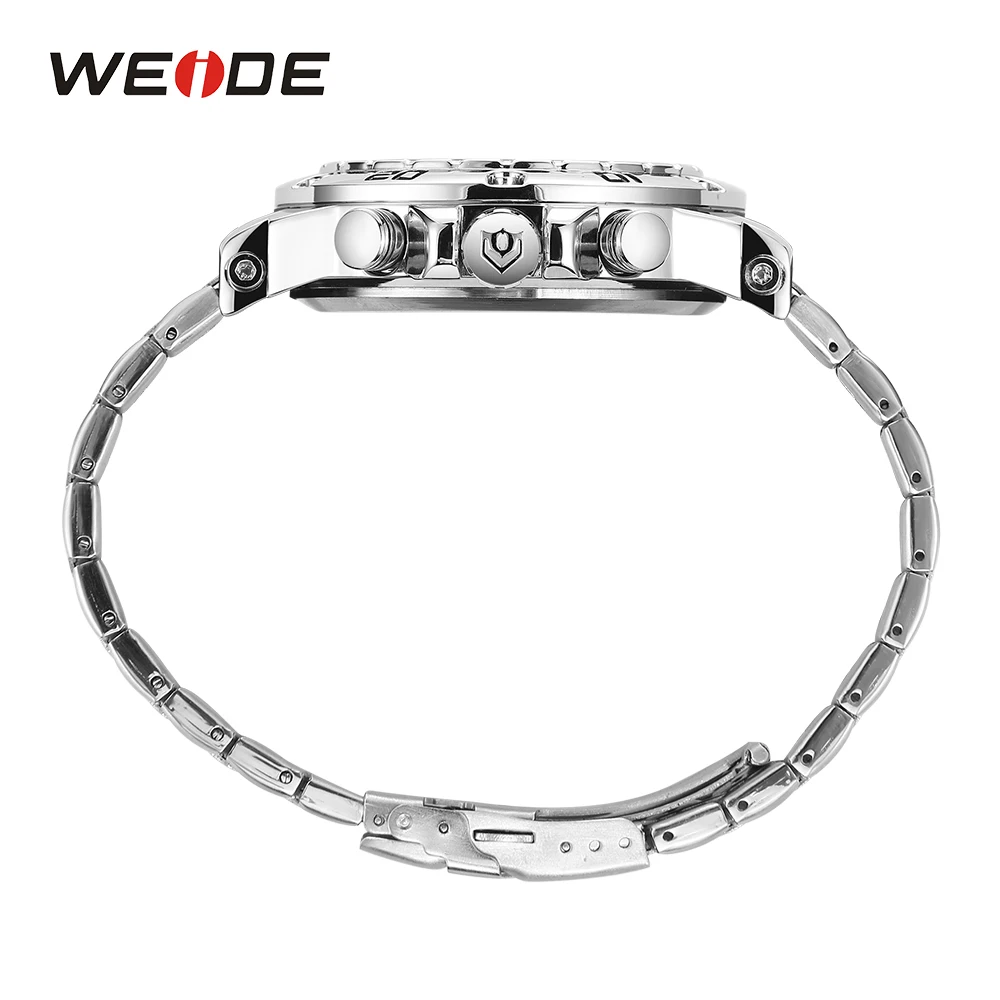WEIDE спортивные часы повседневные бизнес Авто Дата Секундомер Аналоговый Цифровой браслет из нержавеющей стали Кварцевые наручные часы Relogio Masculino