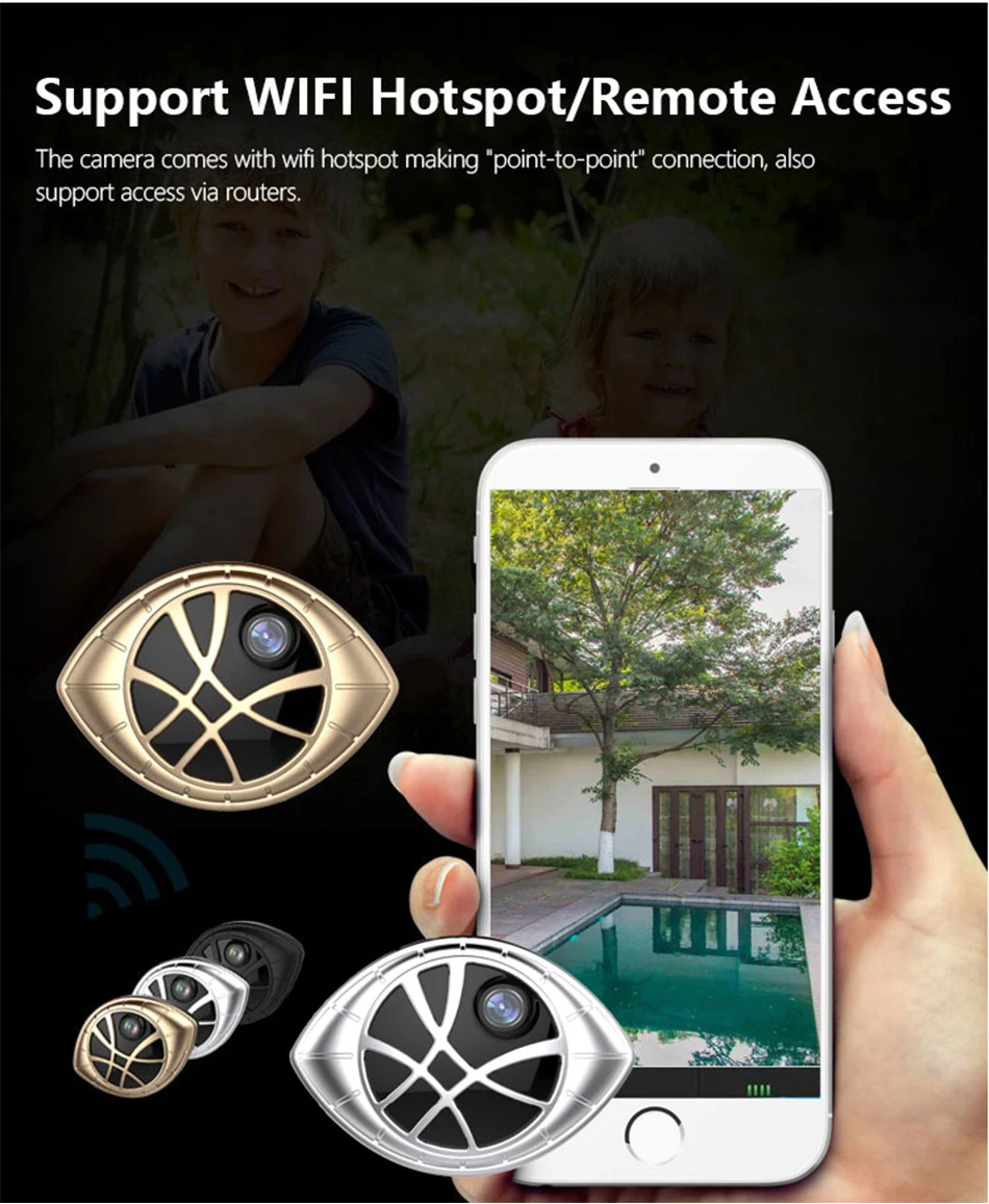 Smновейшая Магнитная WiFi камера безопасности DVR, модная Мини ip-камера 720P с функцией обнаружения движения, запись, встроенная 8G TF карта