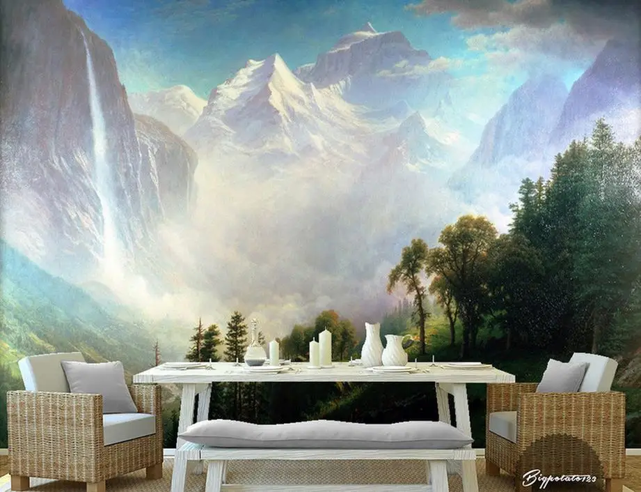 Индивидуальные 3d настенные фрески обои Голубое небо и белые облака для гостиной