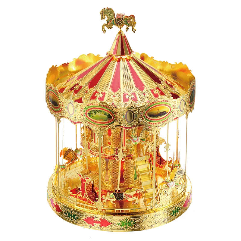 DIY Carousel Building 3d металлические Nano Puzzle наборы для сборки моделей лазерная резка