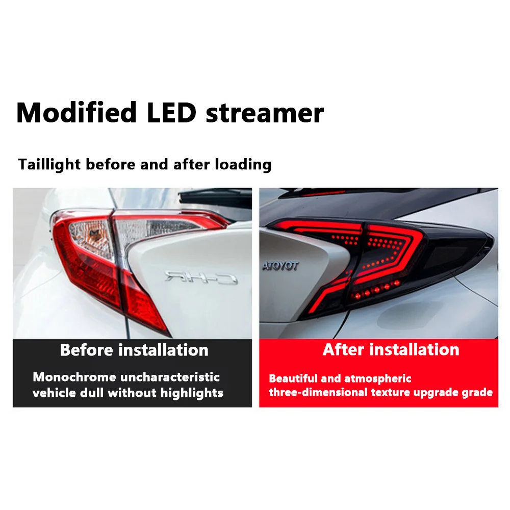 Modified Taillight Assembly Decorative LED Streamer Turn Signal Brake Light Indicator Width Lamp For CHR Takizawa | Автомобили и