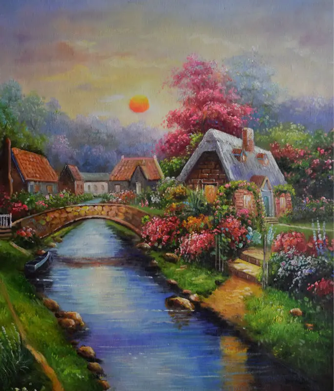

100%Hand Painted Thomas Landscape Oil Painting Home Decor Wall Art Picture For Living Room Modern Canvas Painting 50*60cm