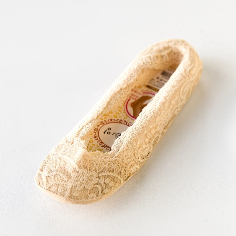Women Shallow Sock Cotton Antiskid Invisible Liner No Show Peds Low Cut Lace Stock | Женская одежда