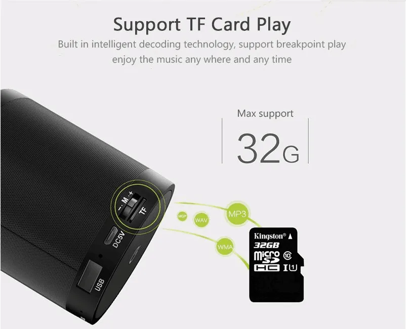 ZEALOT S5 Portable Bluetooth Speaker Column Wireless Subwoofer Super Bass Stereo USB TF Card Play With Microphone | Электроника