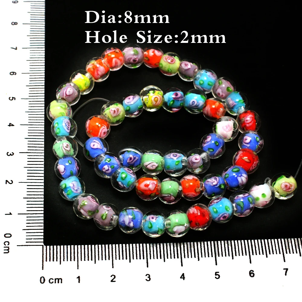 NiceBeads 50 шт./лот разноцветные стеклянные бусины 8 мм для браслета ювелирных изделий