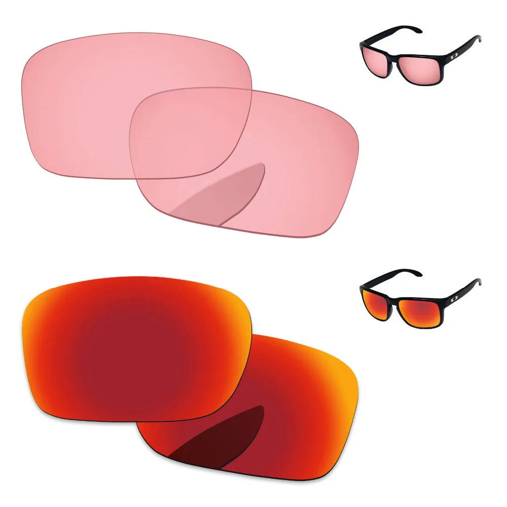 

Оправа для солнцезащитных очков Holbrook, 2 пары зеркальных сменных линз, огненно-красного и кристально-розового цвета, 100% защита от Уфа и уфв