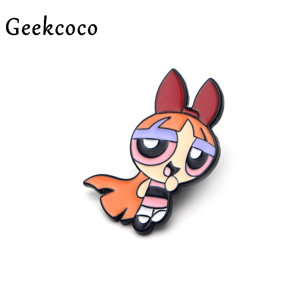 Powerpuff девушки мультфильм цинкового сплава шпильки значки para рубашка сумка Одежда Кепка рюкзак броши для обуви значок украшения J0136 - Окраска металла: 1