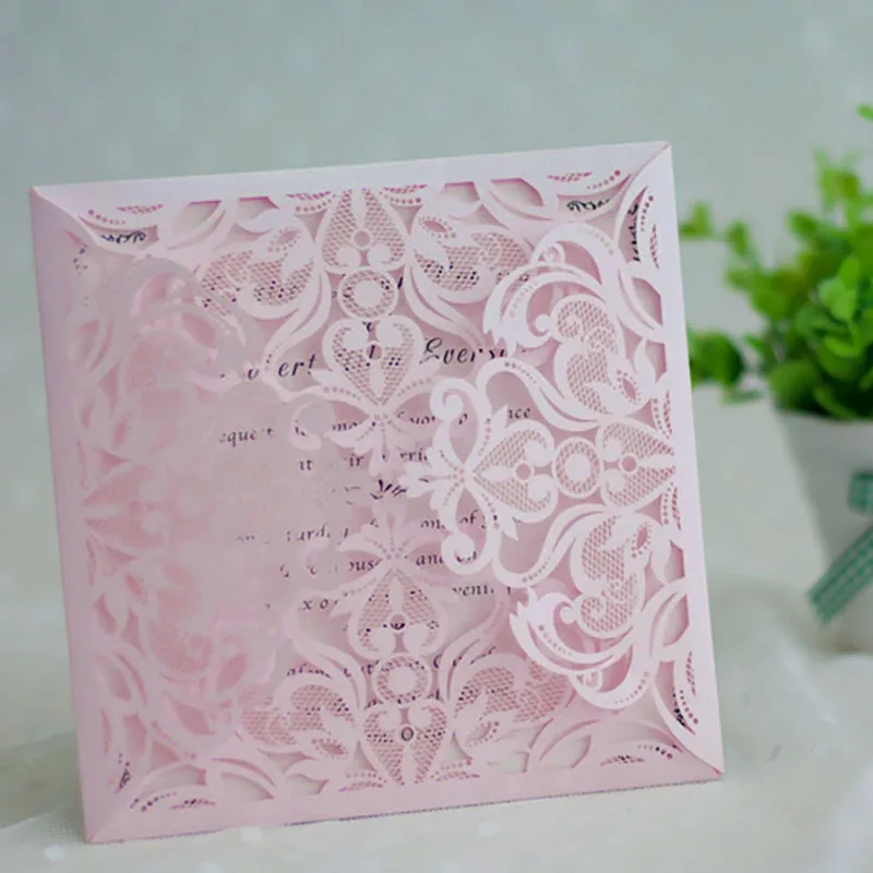 50 компл. PinkGreeting открытки с конвертом Пригласительный билет предлагает пустой
