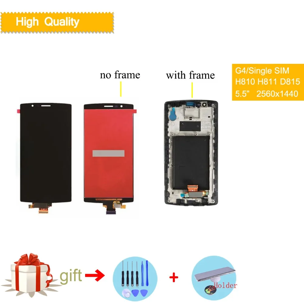 

Original Single SIM for LG G4 H815 Display LCD Touch Screen with Frame Replacment H810 H811 H815 Screen Display for LG G4 LCD