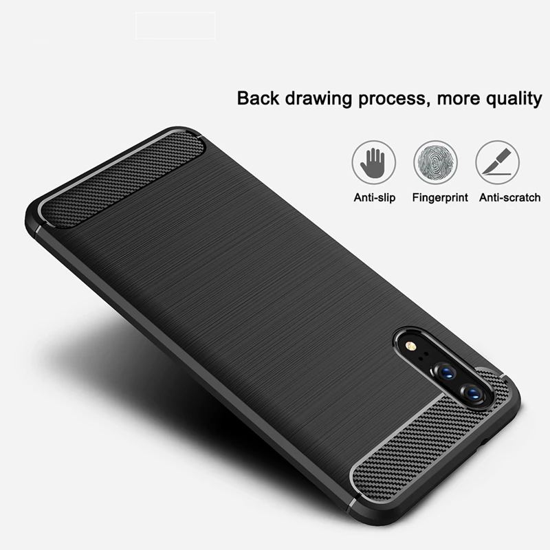 OLLIVAN Retro Case For Huawei P20 Lite Pro Cover Vintage Business Men Silicone Soft TPU Luxury Fiber Fundas |