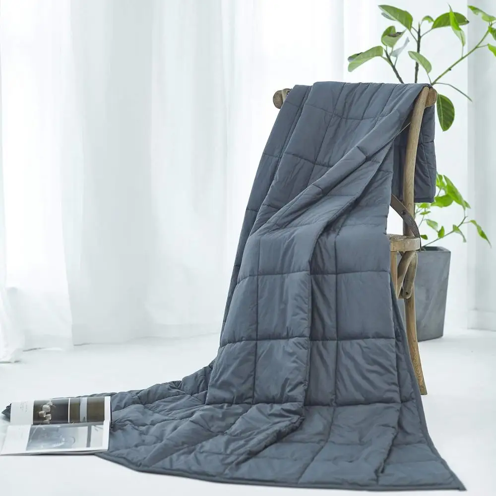HOMEME утяжеленное одеяло 15 фунтов для взрослых около 130-160 фунтов | 60 ''* 80'' | Серый | Премиум хлопок со стеклянными бусинами |