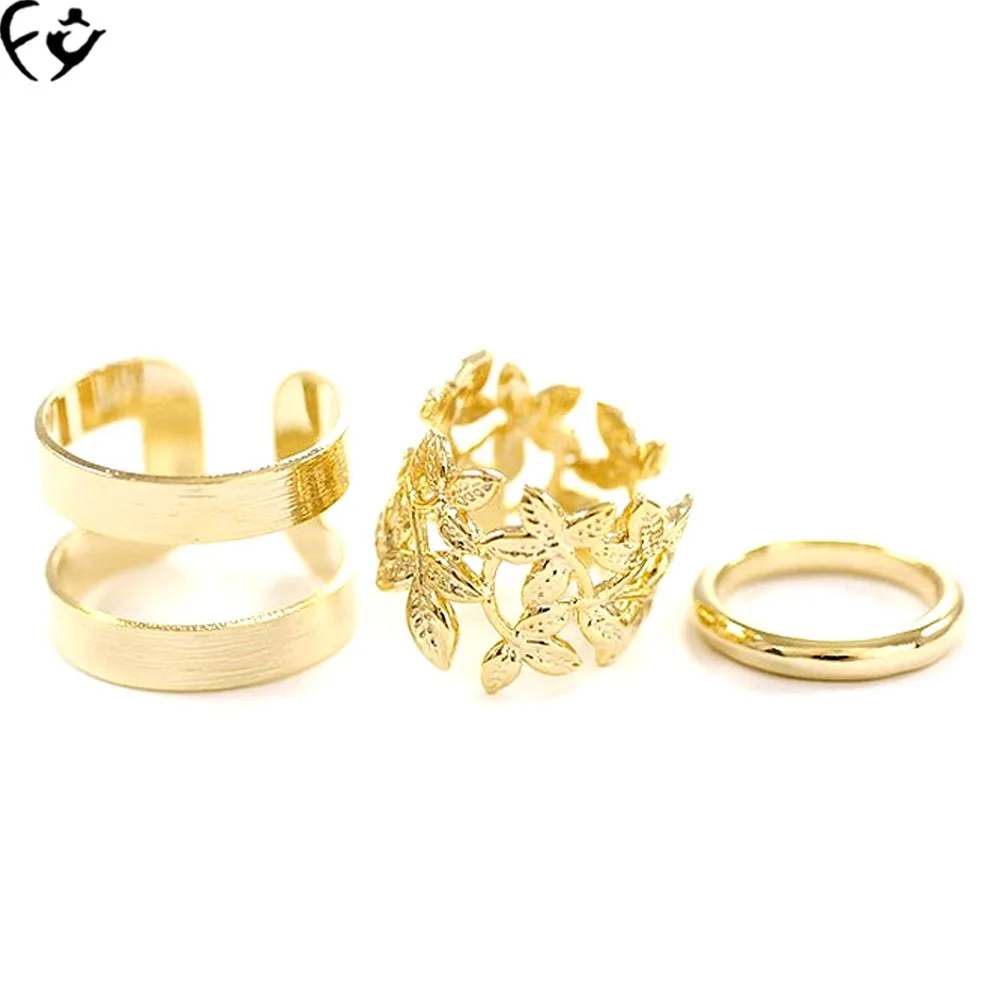 Модные Листья три набора колец FY16032207|ring set|set analog alarm clockset form |