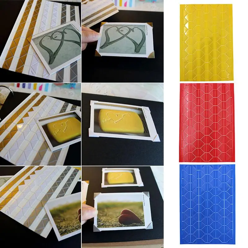DIY Фотоальбом скрапбук угловая Наклейка ПВХ цветная бумага угловая наклейка s Рамка украшение для картины 1 лист = 102 шт