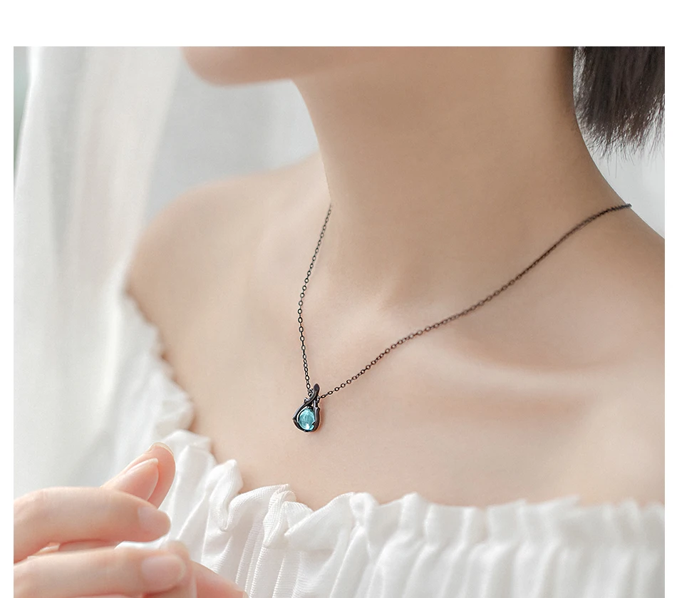 Thaya Original Design Sleeping Beauty Necklace S925 Silver Handmade Crystal Short Collarbone Chain Jewelry Gift