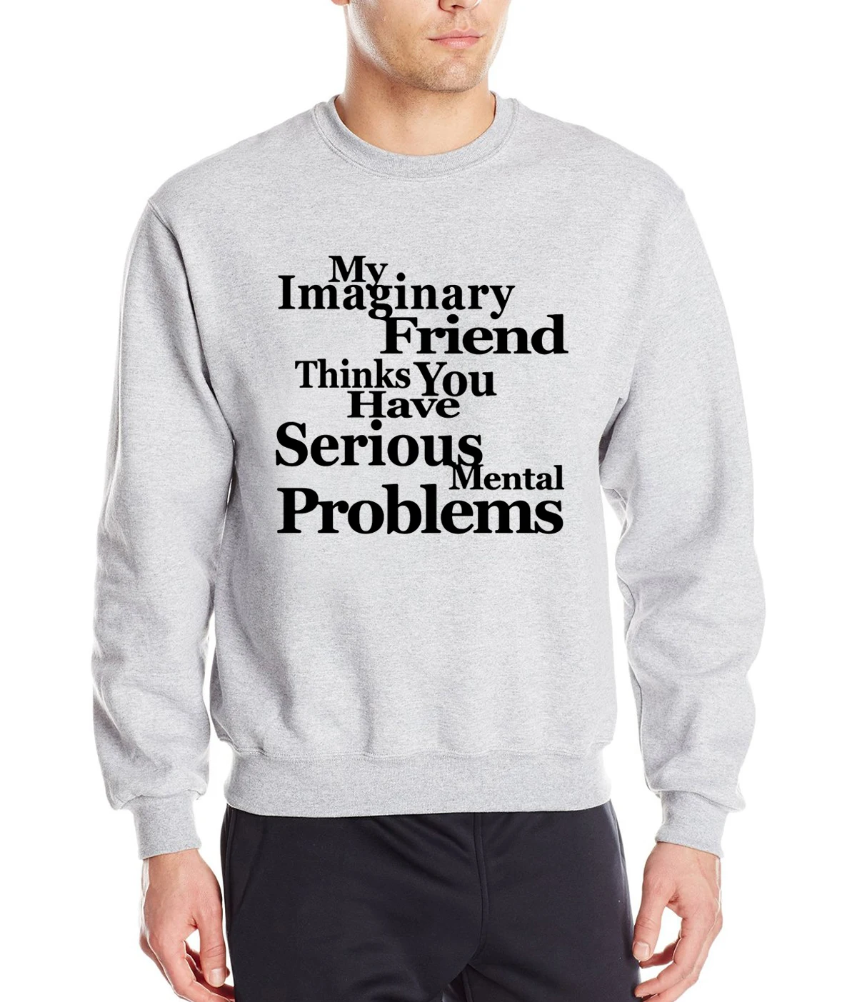 funny clothing novelty men sweatshirt You Have Serious Mental Problems letters print 2019 spring winter hoodies tracksuit | Мужская