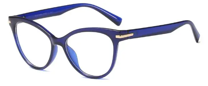 C5 blue clear Кошачий глаз, очки, прозрачная оправа, поддельные очки, фирменный дизайн, прозрачные очки для глаз, для женщин, умник, близорукость, хипстерские очки для женщин - Цвет оправы: C5 blue clear