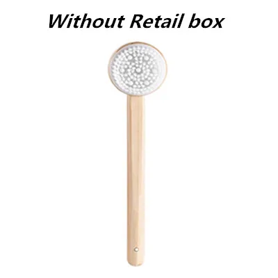 Without retail box Xiaomi щетка для тела для ванны двухсторонний массаж длинная деревянная щетка для кожи спа пемза Силиконовый массаж аксессуары для ванной комнаты - Цвет: Without retail box
