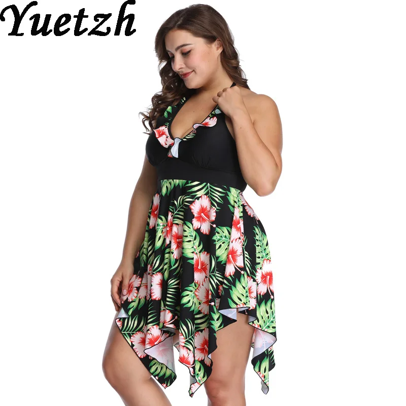 Женский слитный купальник Раздельный в русском стиле большие